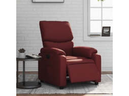 Poltrona de Sala - Cadeira de Descanso - Poltrona Reclinável Elétrica Couro Artificial Vermelho Tinto HARLANV1