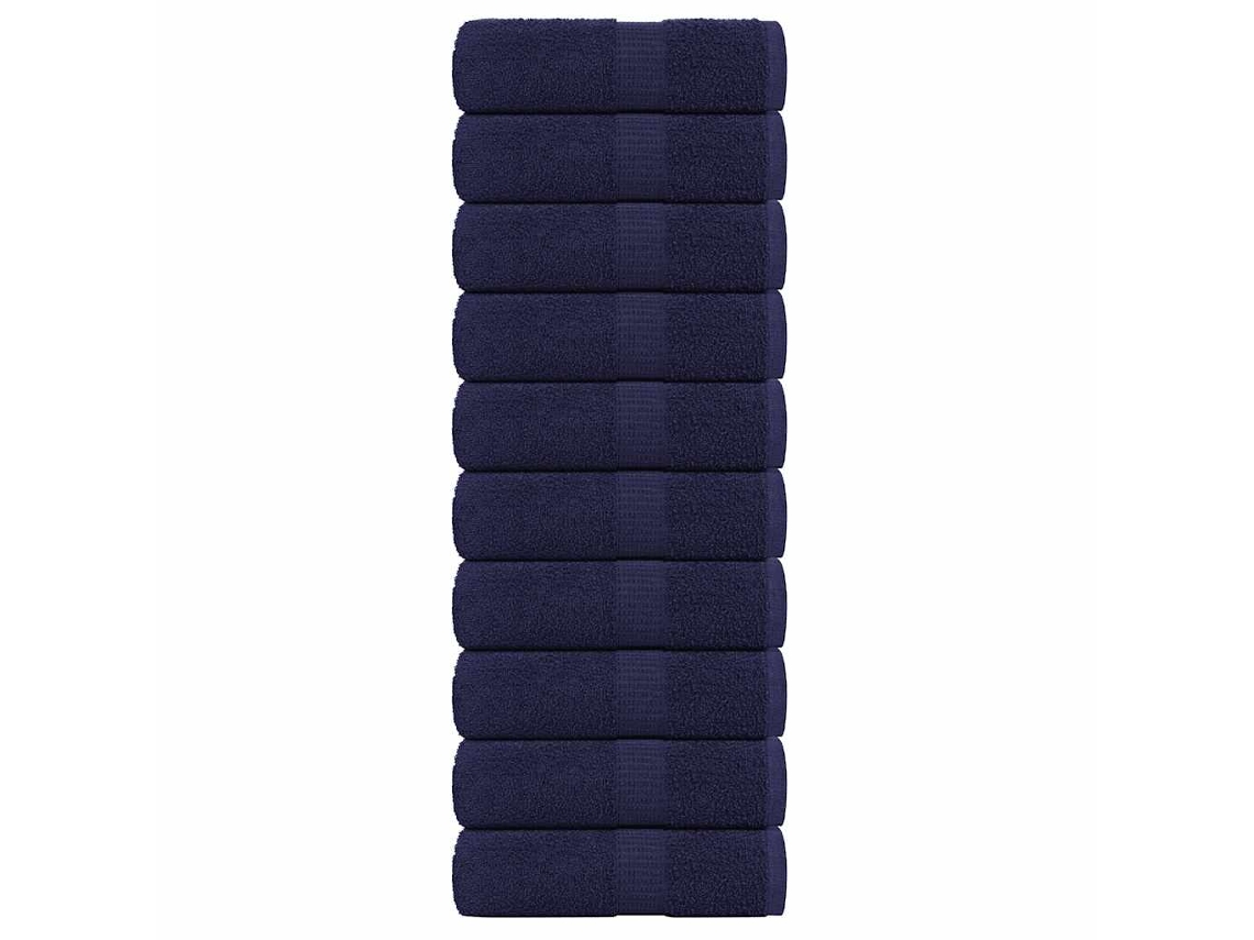 Vidaxl Toalhas Hóspedes Frogn 10pcs Azul Marinho 30x50cm 360 G/m²