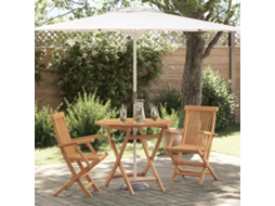 Vidaxl Conjunto De Jantar Para Jardim 3 Unid. Castanho