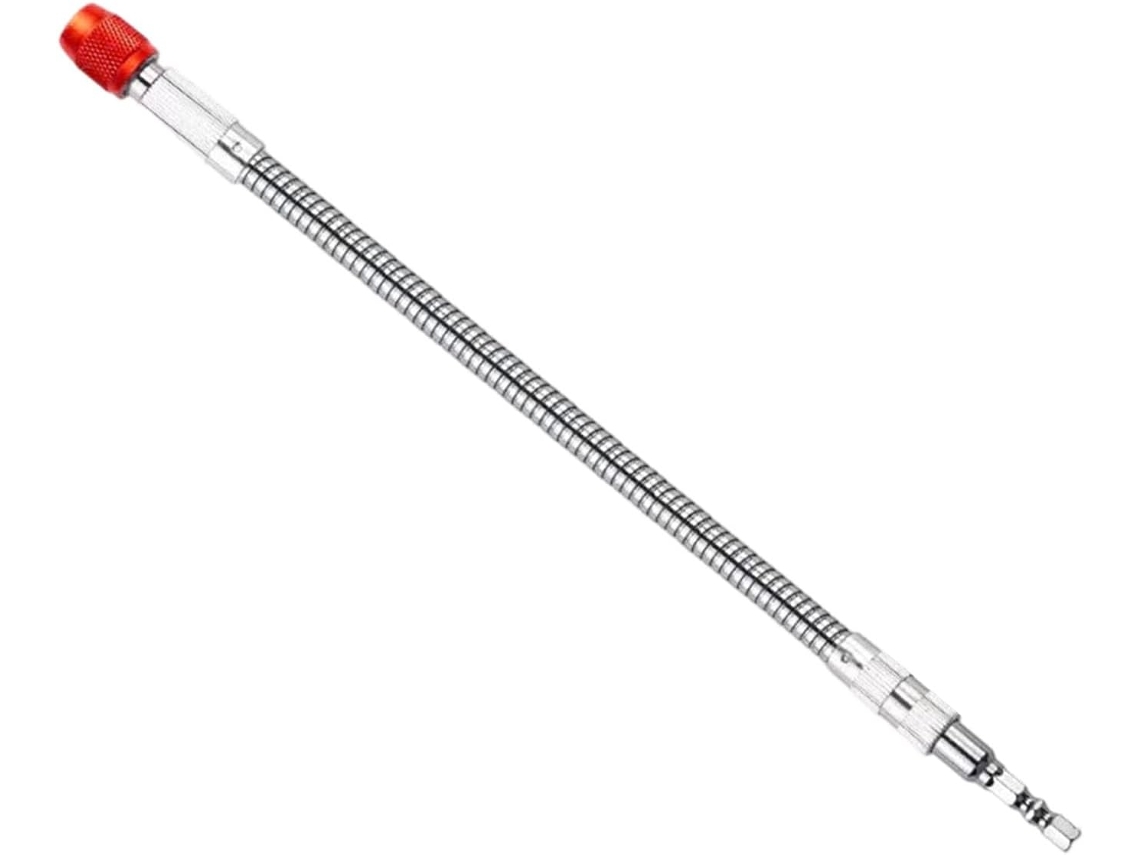 Haste De Extensão Hexagonal Flexível 300mm Com Liberação Rápida E Adaptador Giratório, Com 10 Brocas Para Apertar