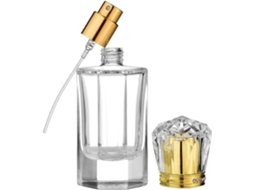 Frasco de perfume vintage octogonal em vidro, 45ml, com spray.