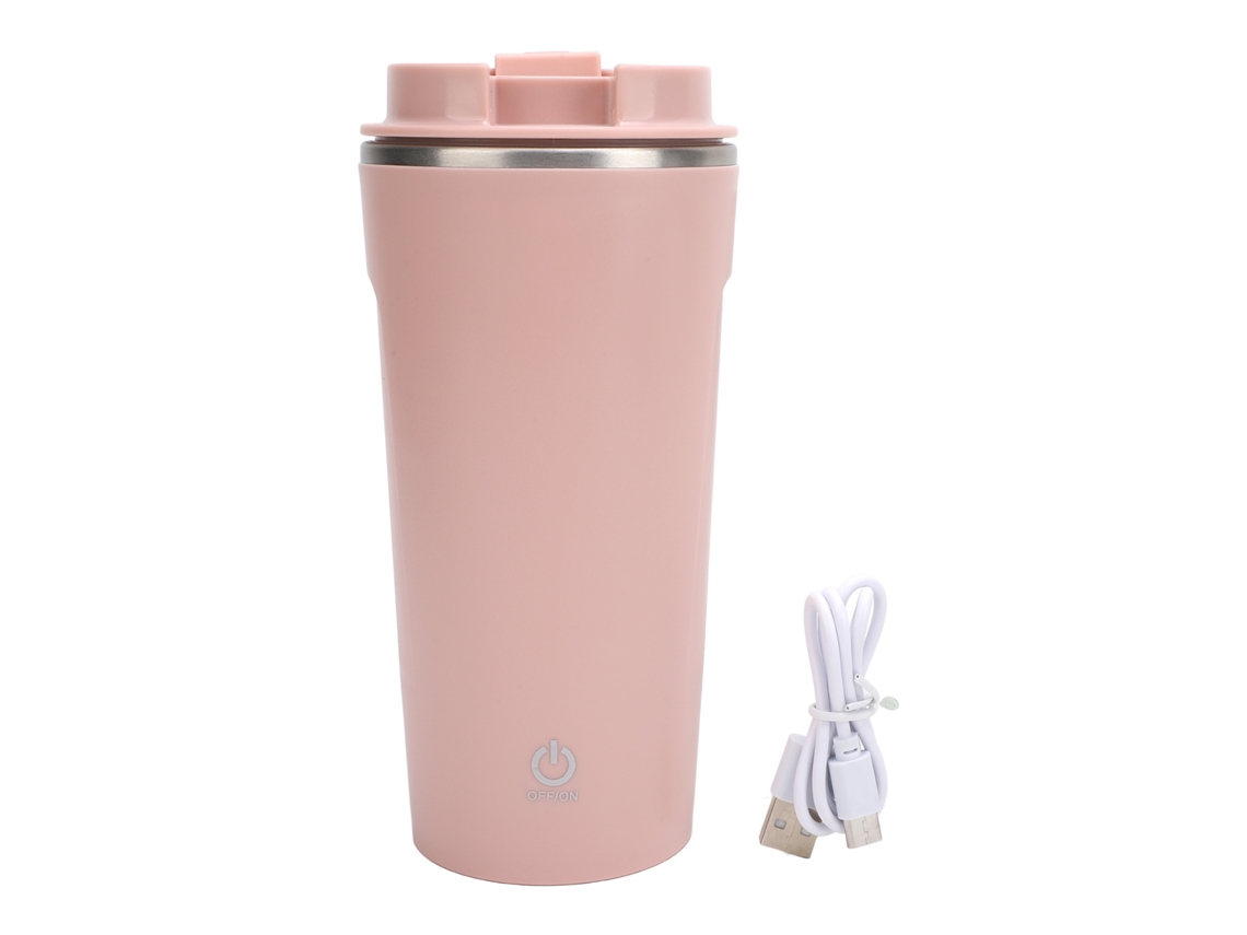 Caneca de café auto agitante em aço inox com carregamento Usb para escritório, carro e casa, rosa LAXISCREED