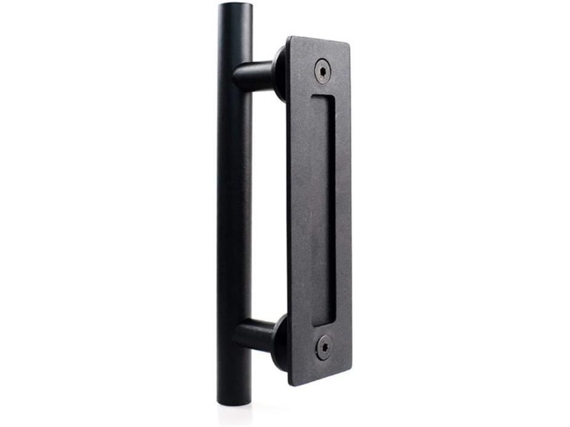 Maçaneta para porta deslizante de aço inoxidável NUZAMAS, maçaneta para porta deslizante de celeiro - maçaneta redonda única - preta, 229 S/MARCA