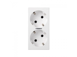 Tampa Dupla Schuko Com Led Simon 50011841 030 (branco)