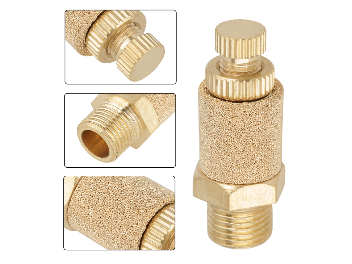 Silenciador Pneumático Brass Laxiscreed Para Controlo De Fluxo De Ar E Redução De Ruído