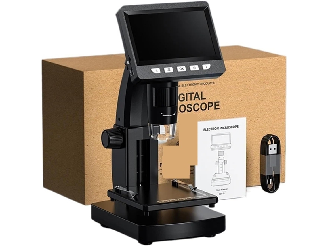 Microscópio Digital De 4,3 Polegadas, Ampliação De 50x A 1000x, Usb, Entrada Para Moedas.
