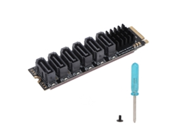 Placa Adaptadora Pcie3.0 Para Sata3.0 Placa De Expansão M.2 Com 6 Portas Com Chip Asm1166 Plug And Play