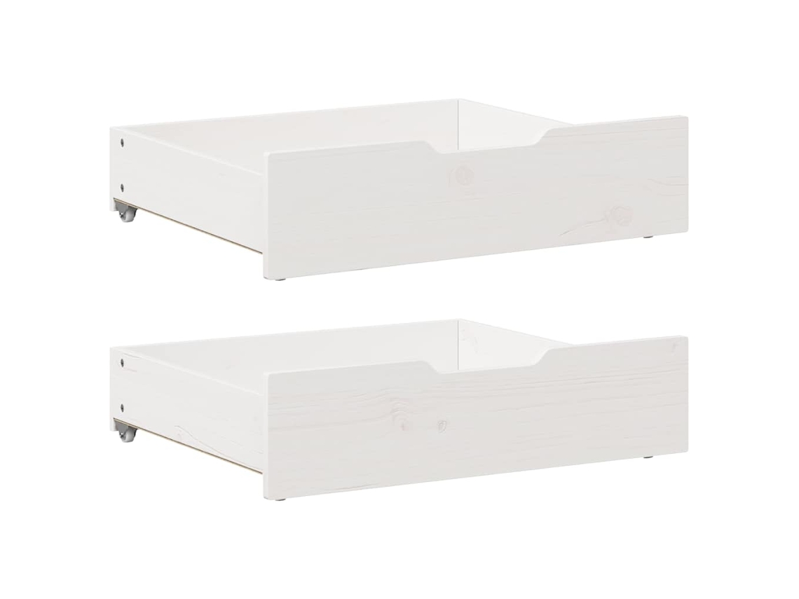 Under-bed Drawer, Under-bed Drawers Vidaxl Branco Madeira De Pinho (65 X 55 X 16 Cm)