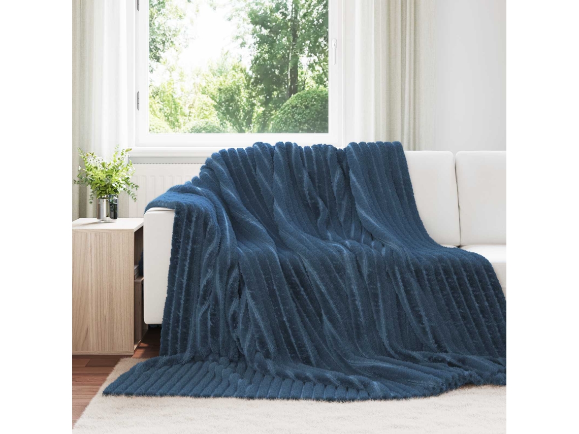 Vidaxl Manta Azul Marinho 270 X 240 Cm 1.77 Kg Lã