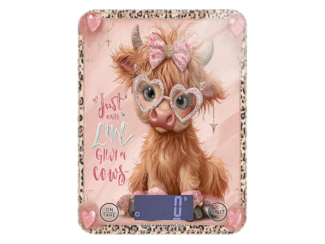 Balança De Medição Digital Precisa Just A Girl Who Loves Cows Ideal Preparo Alimentos E Confeitaria, 5kg 5g, Com