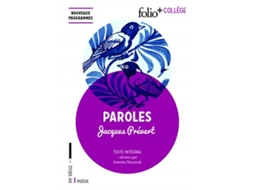 Livro Paroles de Jacques Prevert e Gallimard Folio Edition (Francês)