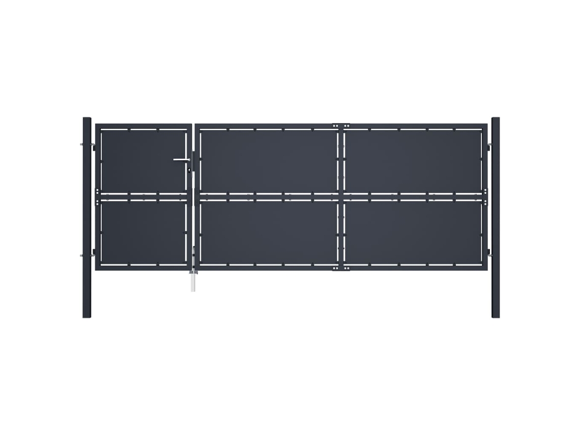 Fence Gate, Fence Gates Vidaxl Antracite Aço (350 X 125 Cm)