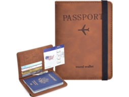 Porta-passaporte Rfid Combina Design Clássico Com Funcionalidade Inteligente. Marrom
