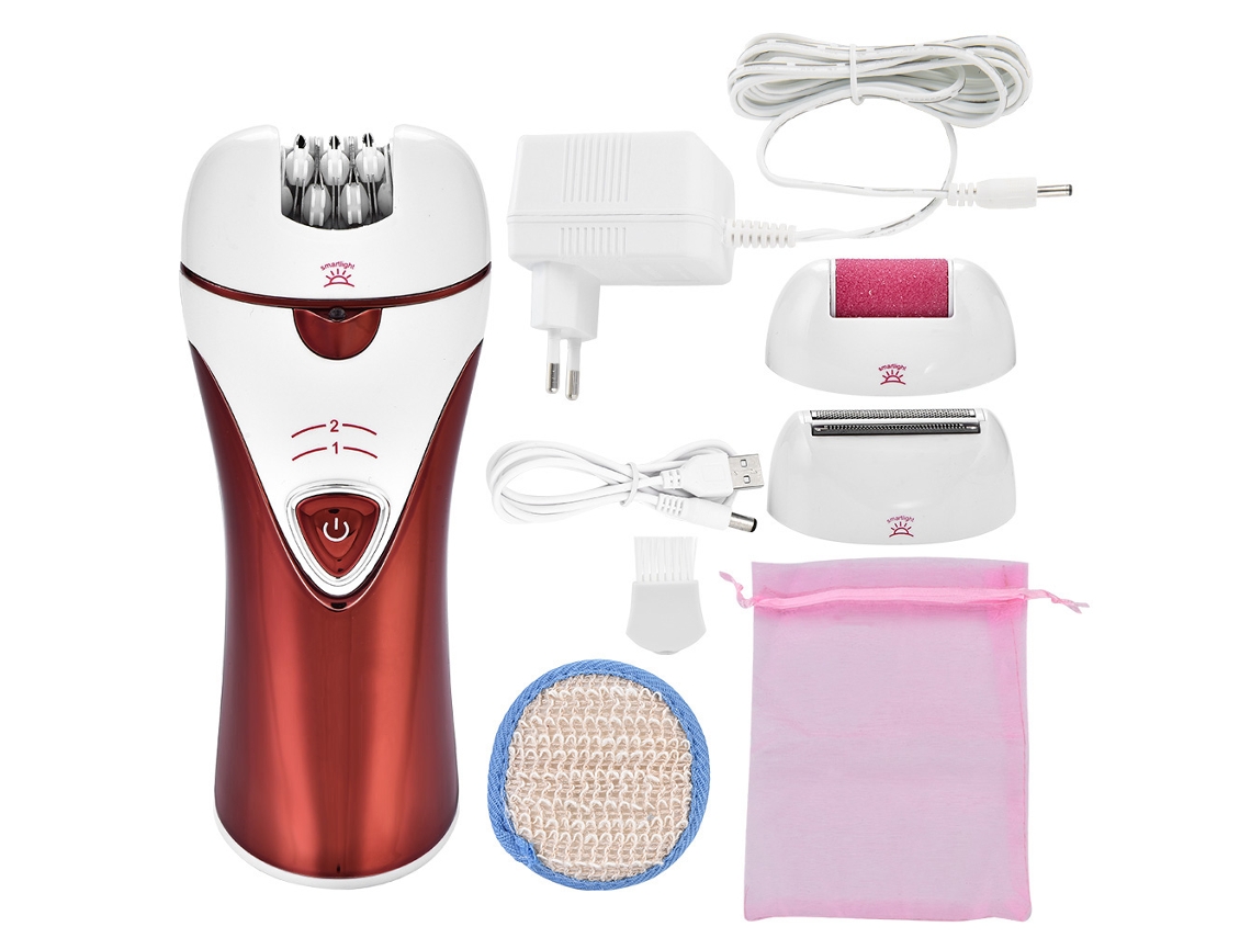 Depilador Elétrico 3 em 1 para Mulheres, Máquina de Pedicure, 2026, Vermelho