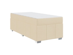 Conjunto 1 Cama Box Vidaxl Creme Tecido (120 X 190 Cm)