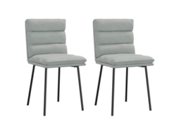 Vidaxl Cadeiras De Jantar 2 Pcs Veludo Cinzento-claro