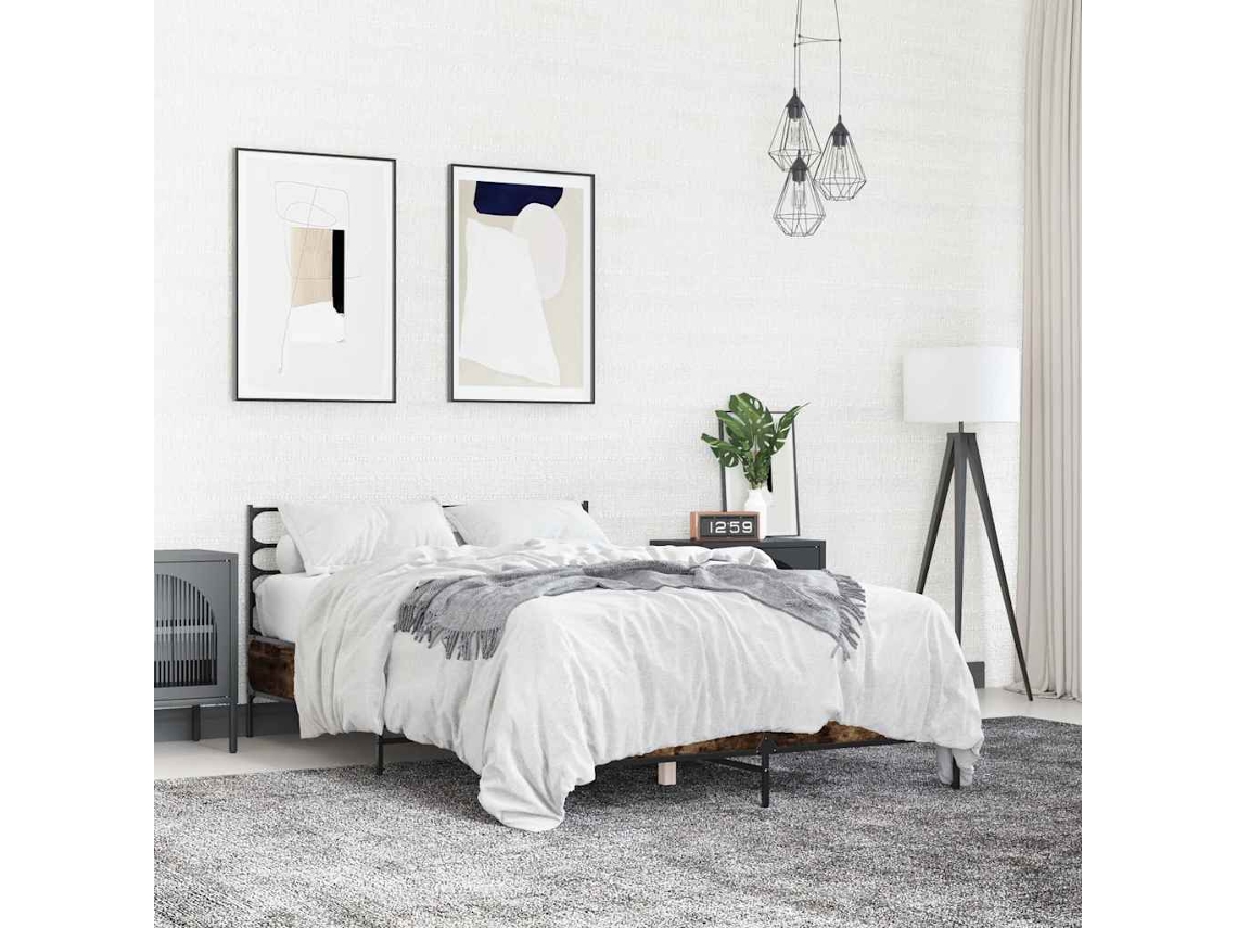 Vidaxl Estrutura De Cama 140x200 Cm Derivados Madeira/metal