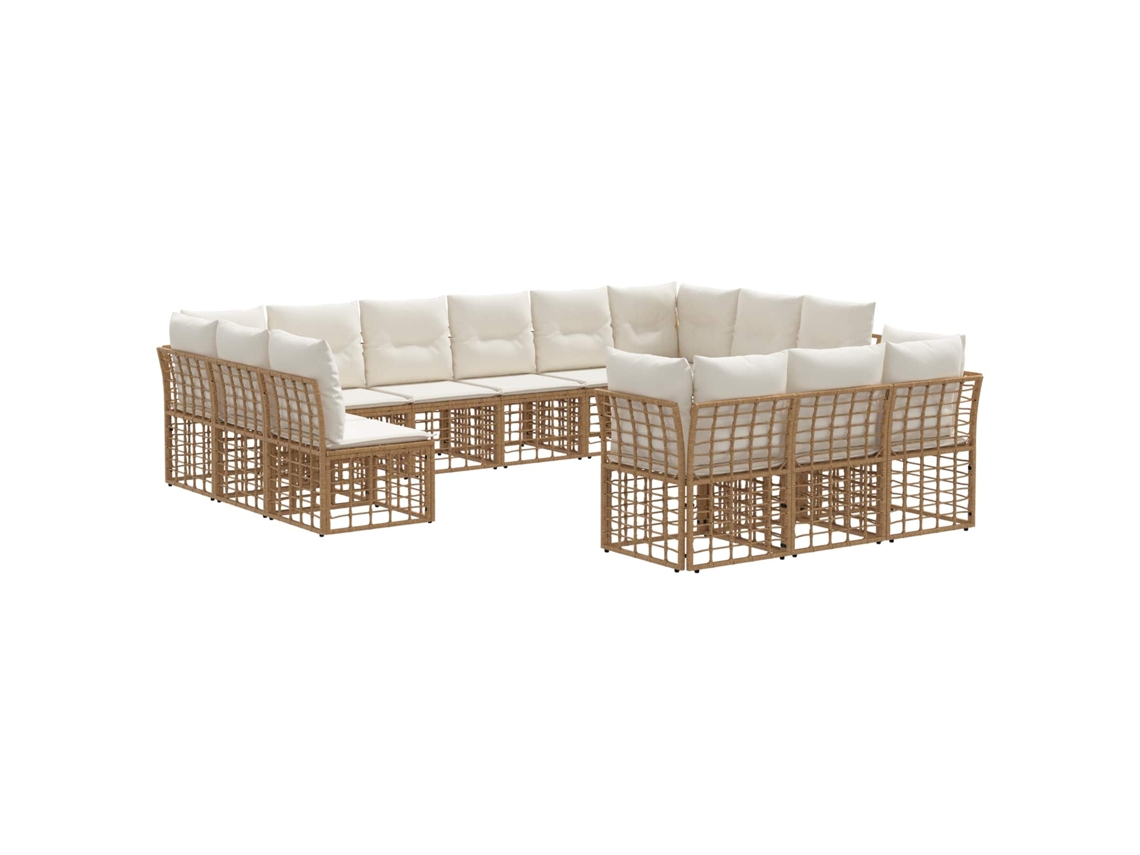 Maison Exclusive - Conjunto De Sofás Para Exterior Natural E Branco Creme