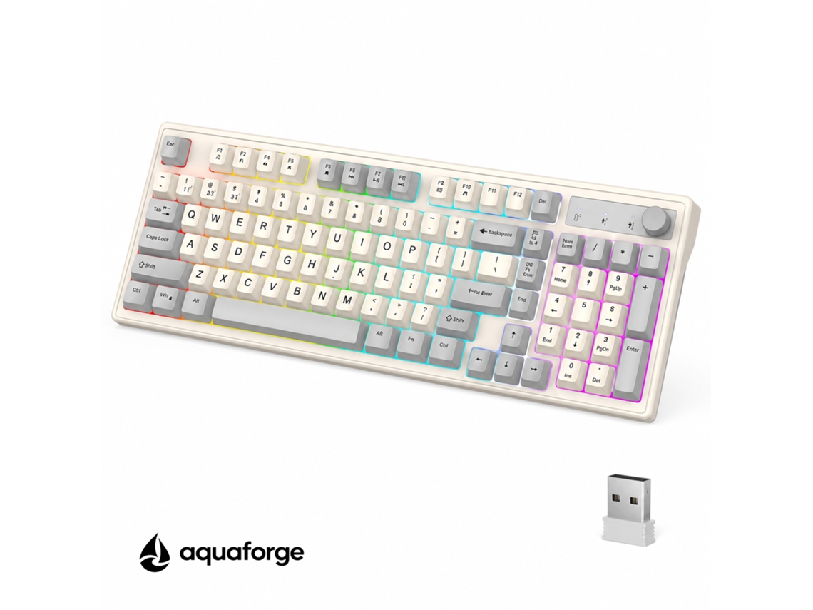 Teclado Bluetooth Sem Fio Retroiluminado 98 Teclas Cinza