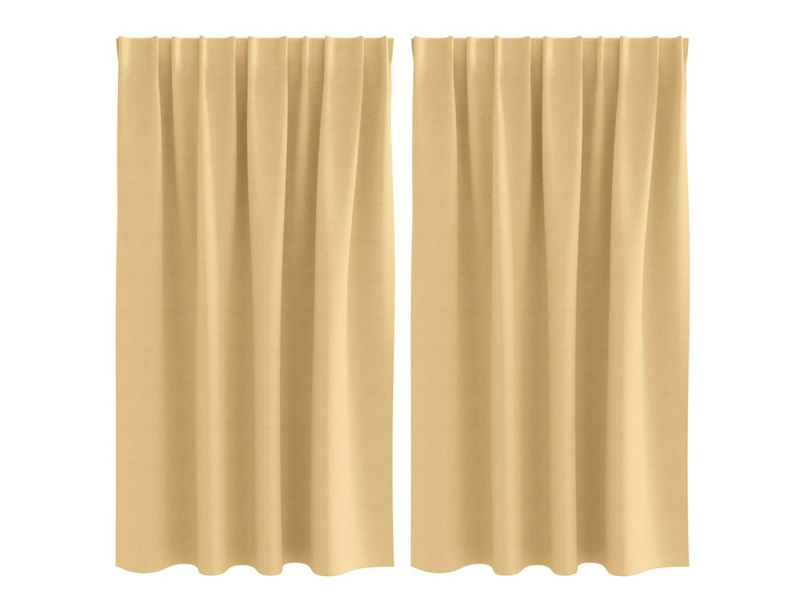 Maison Exclusive - Cortinas Blackout Com Argolas 2 Pcs Bege 140 X 140 Cm Poliéster