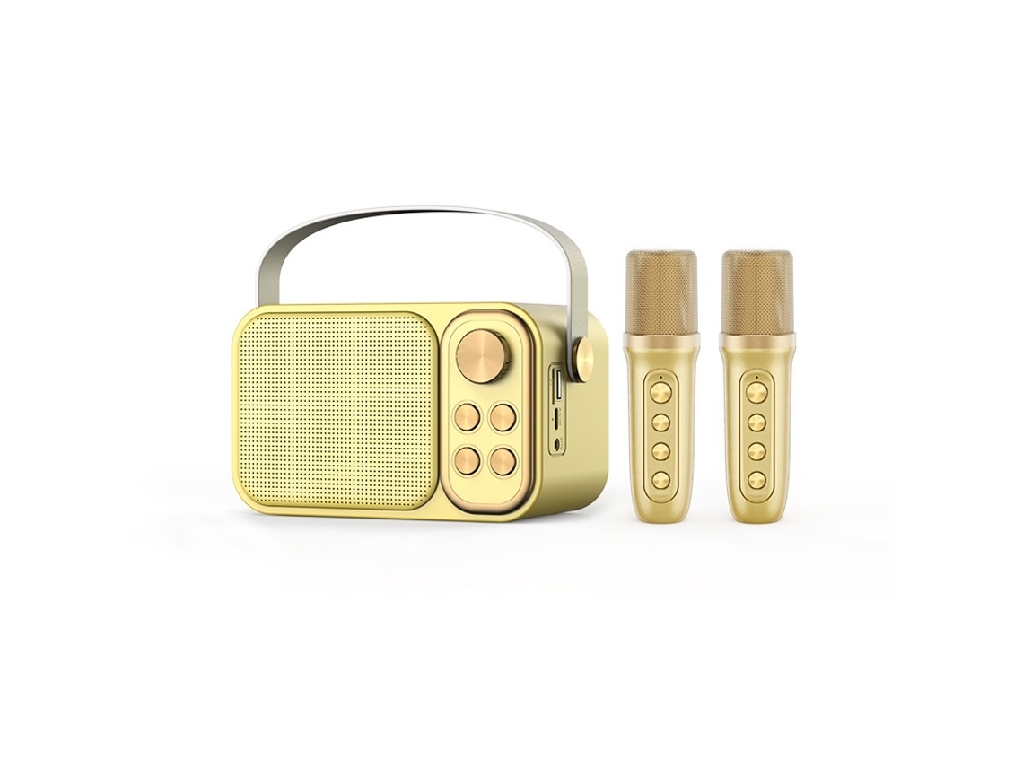 Mini Máquina De Karaokê Portátil Bluetooth Para Crianças E Adultos Com 2 Microfones Sem Fio Brinquedo/presente De Aniversário Ye Aquaforge