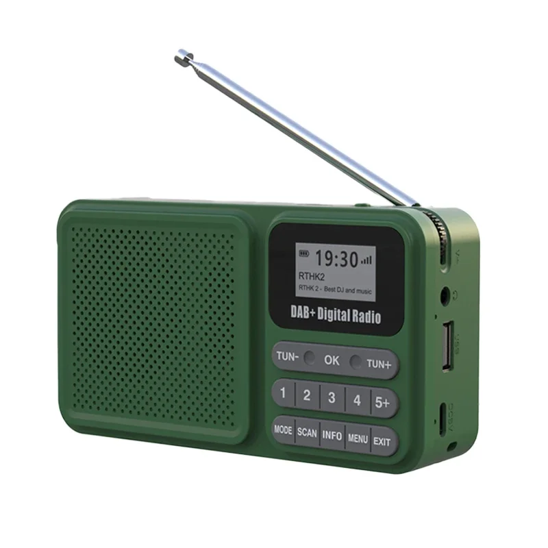 Rádio Digital Portátil DAB+ com Bluetooth, Carregamento Solar, U Disco, Cartão Tf, MP3 e Tela LCD MDUG