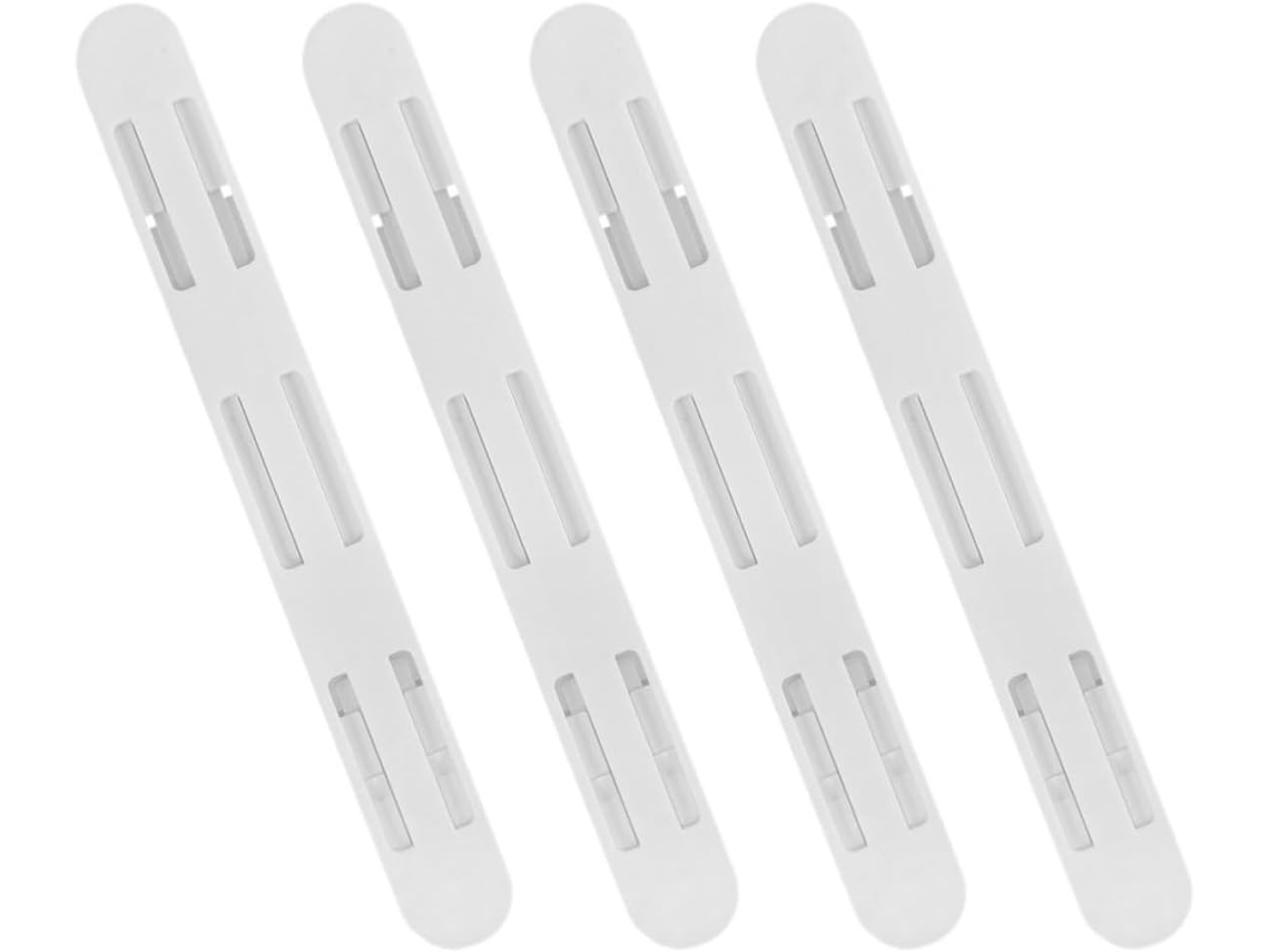 Conjunto De 4 Corrediças Adesivas Brancas Em Abs Para Gavetas, Com Fixação Inferior, Práticas Para Armazenamento E De