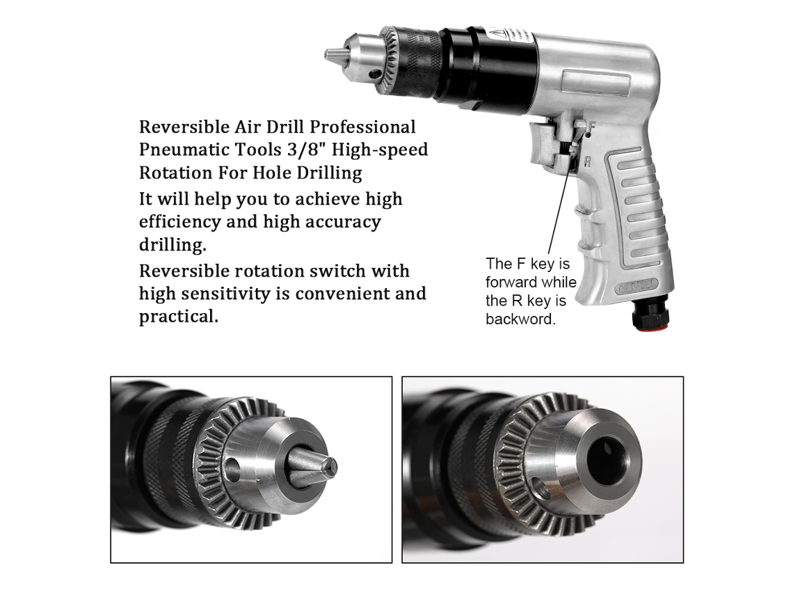 Laxiscreed Trena Pneumática Profissional 3/8" Com Rotação Reversível Para Diy E Manutenção