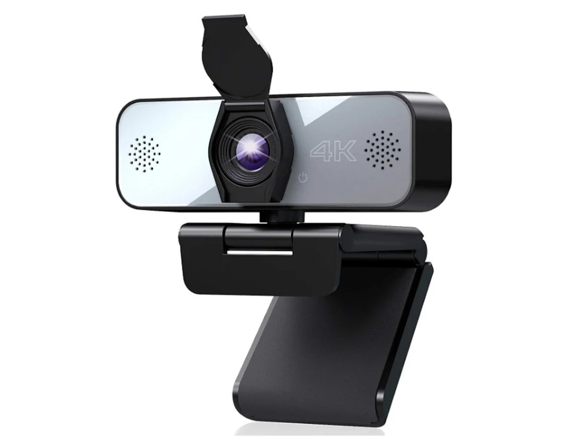 Webcam 4k Com Microfone, Transmissão Ao Vivo Para Pc, Laptop, Mac, Videochamada, Webcam Com Capa De Privacidade, Preta