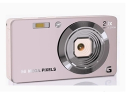 Câmera digital, câmeras 4k para fotografia, câmera digital compacta com 56 MP, foco automático e zoom de 20x Yizhood (rosa)