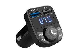 Carregador de Automóvel para Chamadas Adaptador Estéreo de Música Áudio Mp3 Carregador de Porta Usb Dupla YIZHOOD Preto