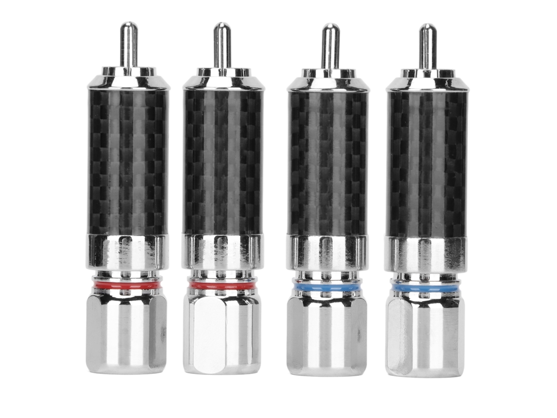4pcs Conector Rca De Latão Cromado Solda Plugues Rca Acomoda Até 10mm Diâmetro De Fio
