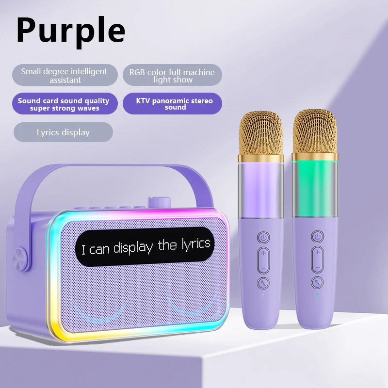 Caixa de Som Bluetooth Infantil com Letras e Efeitos Ktv MDUG (u8 rosa)