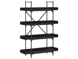 Estante C/ 4 Prateleiras Derivados Madeira Preto MAISON EXCLUSIVE 100x33x145,5 cm