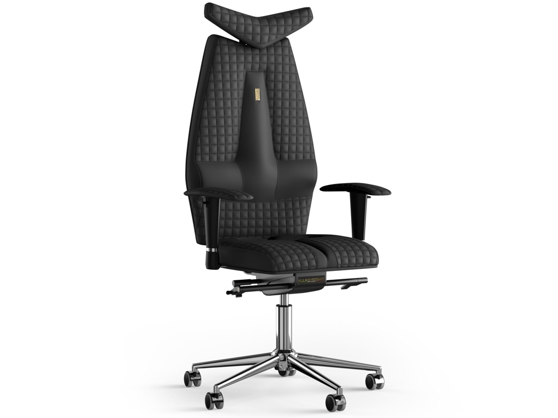 Cadeira de Escritório Ergonómica KULIK Jet Stitching PU Couro (Preto -130x50x50cm)