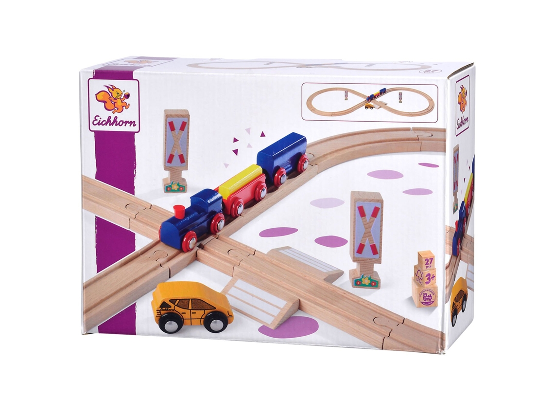 Conjunto De Figuras Eichhorn Train Track Com 8 Peças E 27 Componentes.