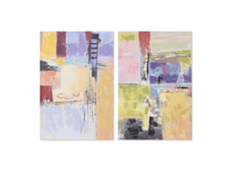 Pintura Dkd Home Decor Abstrato Urbana 60 X 3 X 90 Cm 2 Unidades