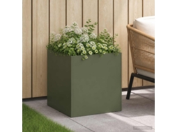 Vidaxl Vaso De Jardim Verde-azeitona 25 X 25 X 25 Cm