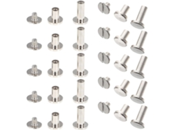 Conjunto De 30 Parafusos Liga Metálica 8mm Para Encadernação, Rebites, Botões E Pregos De Cinto Maciço 8*6, 8*8, 8*10