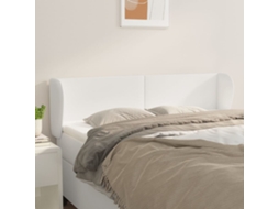 Vidaxl Cabeceira Cama C/ Abas Couro Artificial 147x23x78/88 Cm Branco