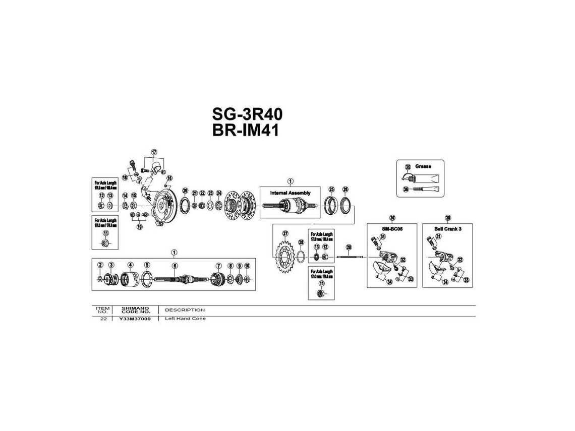 Shimano Cone Link For Nexus Sg-4R40 Rear Left