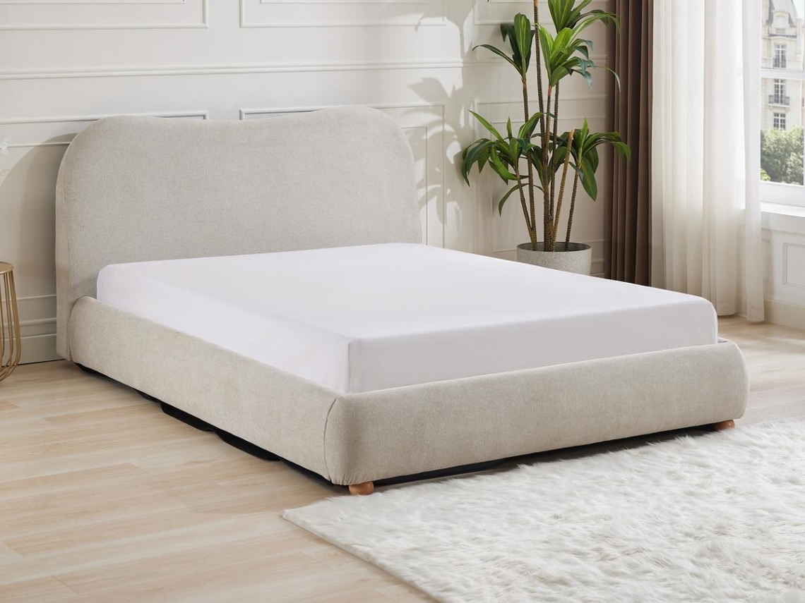 Cama com cofre VANARI VENTE-UNIQUE.PT Bege 120 x 190 cm - Com colchão - Com estrado