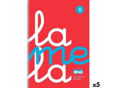 Caderno De Argolas Lamela Vermelho Din A4 80 Folhas (5 Unidades)