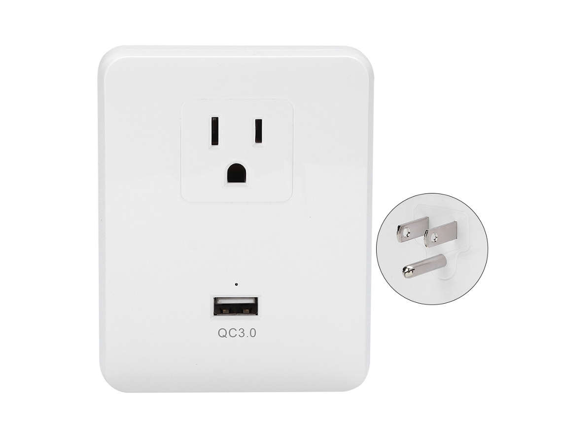 Tomacorriente inteligente de parede com proteção contra sobrecarga e porta USB para casa