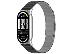 Bracelete Para Xiaomi Smart Band 10/9/8 - Silicone Magnético - Formato De I Preto E Cinza
