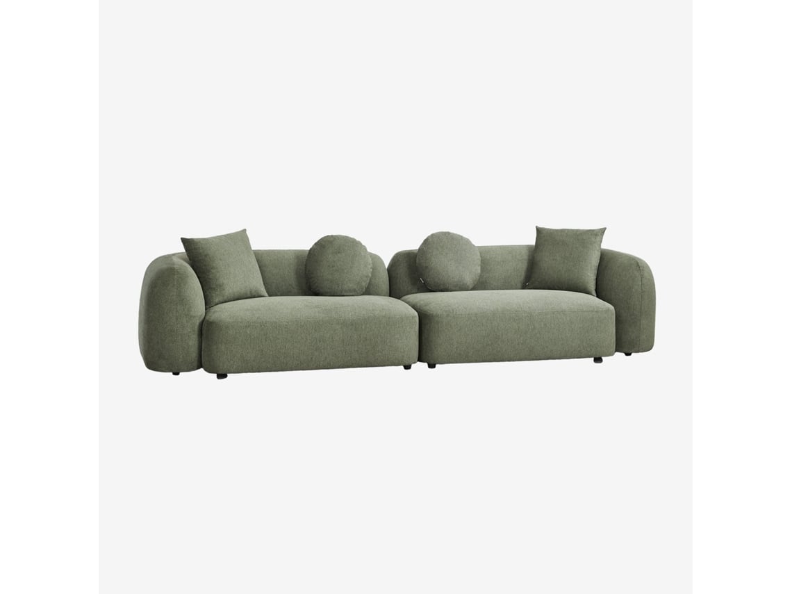 Sklum Sofá Modular De 2 Peças Em Chenille Coco Poliéster                       Chenille Verde Sálvia