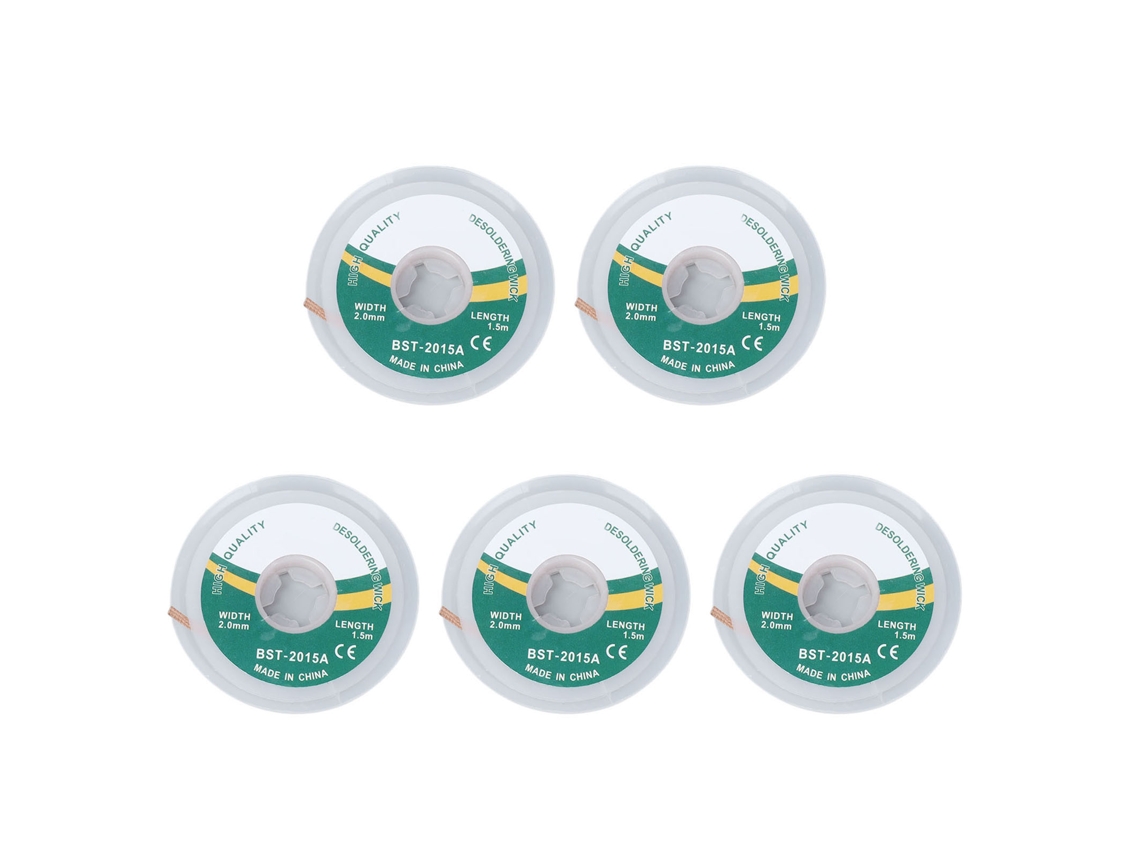 5 pçs/set Isqueiro Fita De Pavio Cobre Liga Desoldering Inoxidável Para Absorver 1.5 ~ 3.5mm Ferramentas De Soldagem