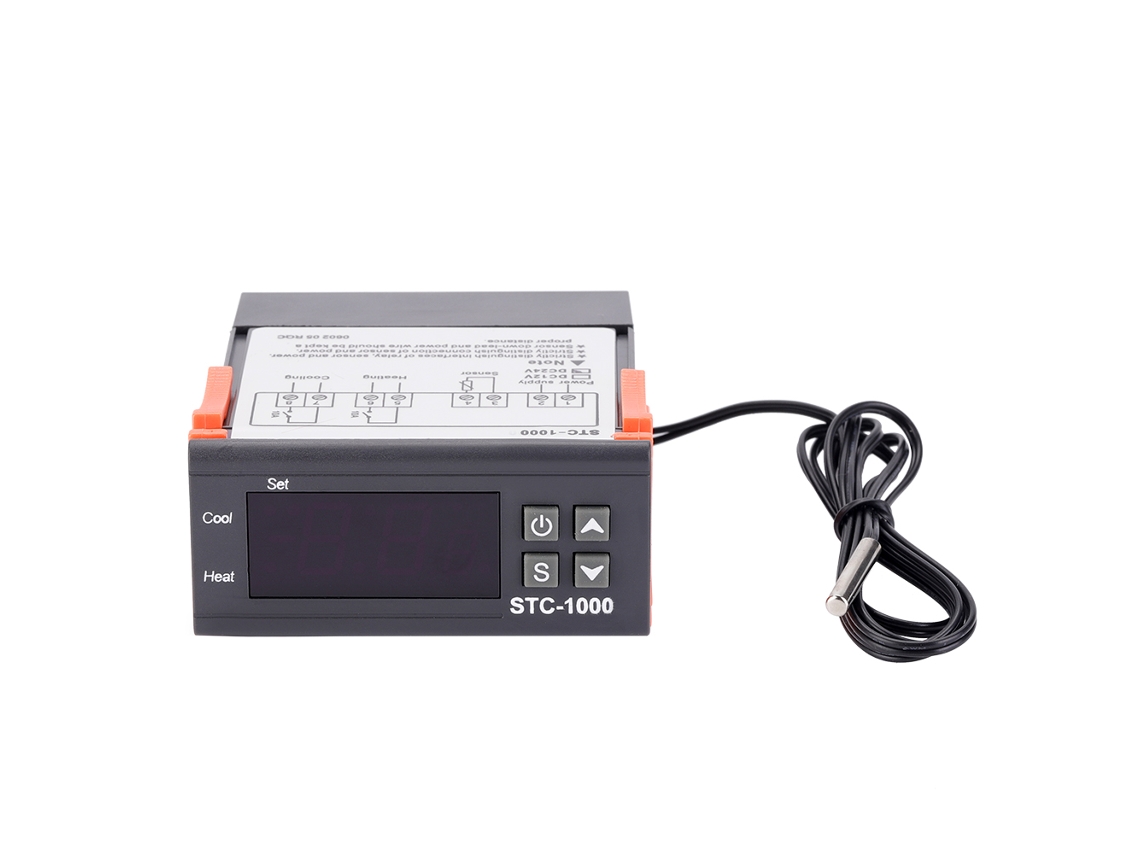 Controlador De Temperatura Digital Stc-1000 Termostato Modos Aquecimento E Resfriamento 24v 10a