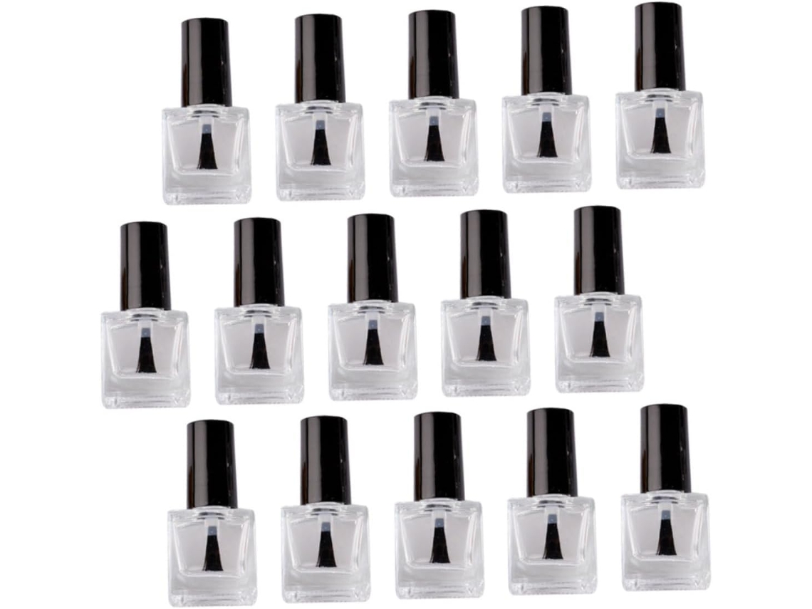 De 20 Frascos De Esmalte Reutilizáveis E Vazios Com Pincel, Formato Quadrado.