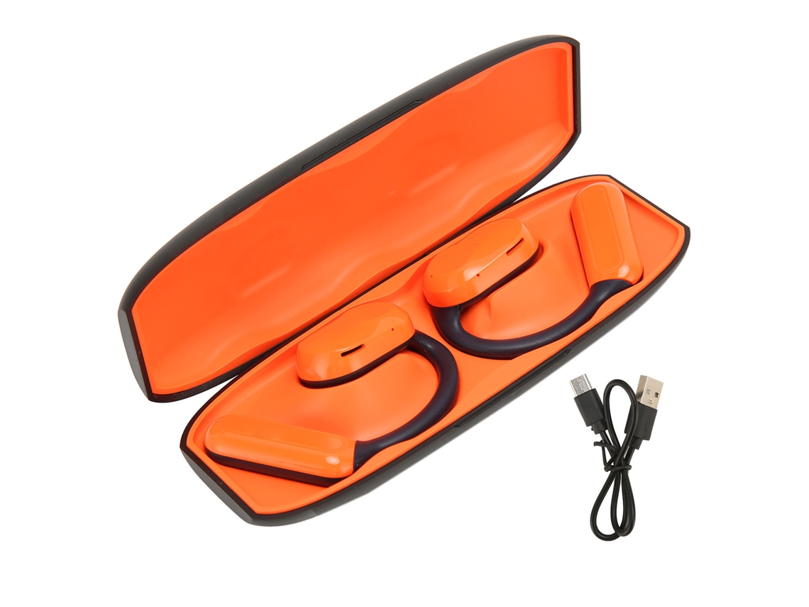 Aetheria fones de Ouvido Bluetooth 5.3 Open Ear Headphone Sem Fio com Cancelamento de Ruído Laranja